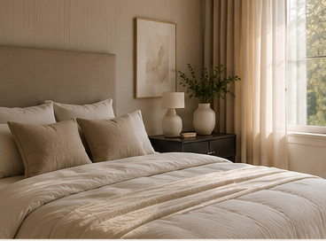 Calm, freshly cleaned bedroom