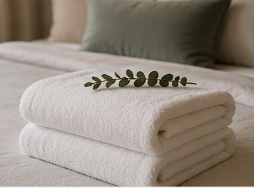 Fresh towels styled for a guest turnover